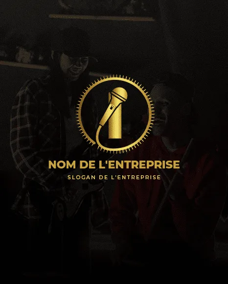 Logo Premium Lettre I – Microphone Or | Musique & Podcast