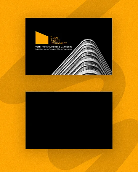 Carte de Visite Architecture & Immobilier – Design Courbes Urbaines PSD