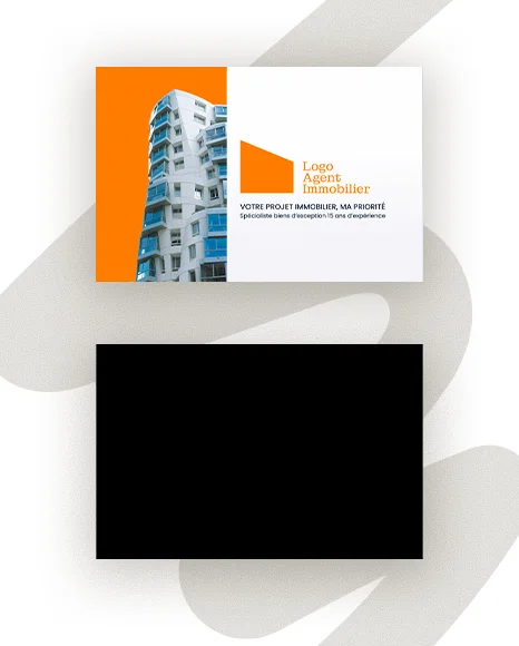 Carte de Visite Architecture Audacieuse – Design Orange et Blanc PSD