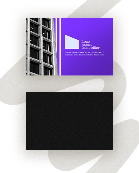 Carte de Visite Courtier et Mandataire – Design Ultra Violet Flashy PSD